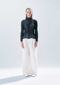 ISSEY MIYAKE Chiffon Twist Bk/Wt-46 Sale