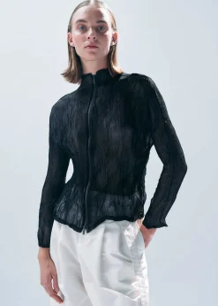 ISSEY MIYAKE Chiffon Twist Bk/Wt-46 Sale