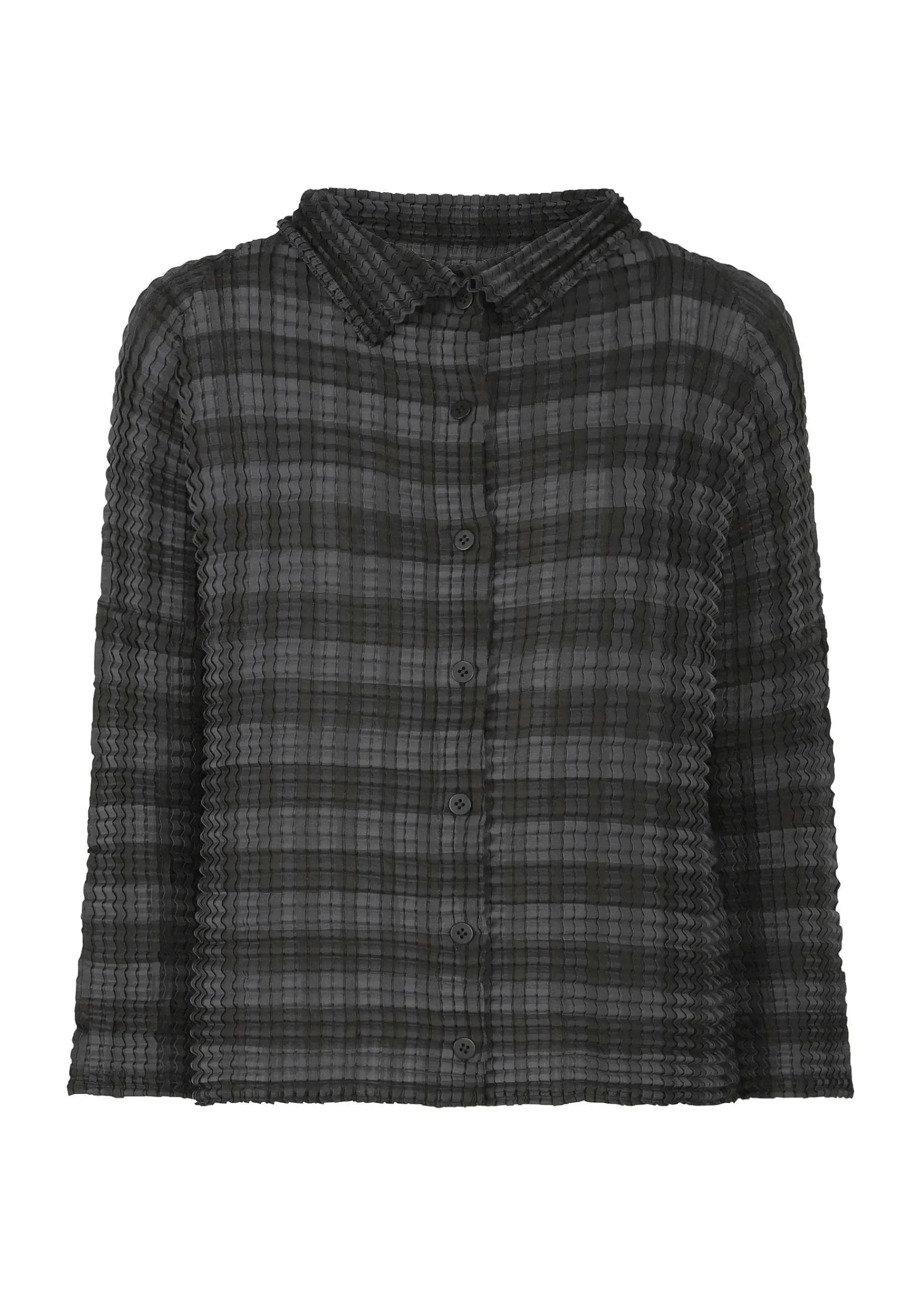 ISSEY MIYAKE Gingham Check Pleats Shirt Fashion