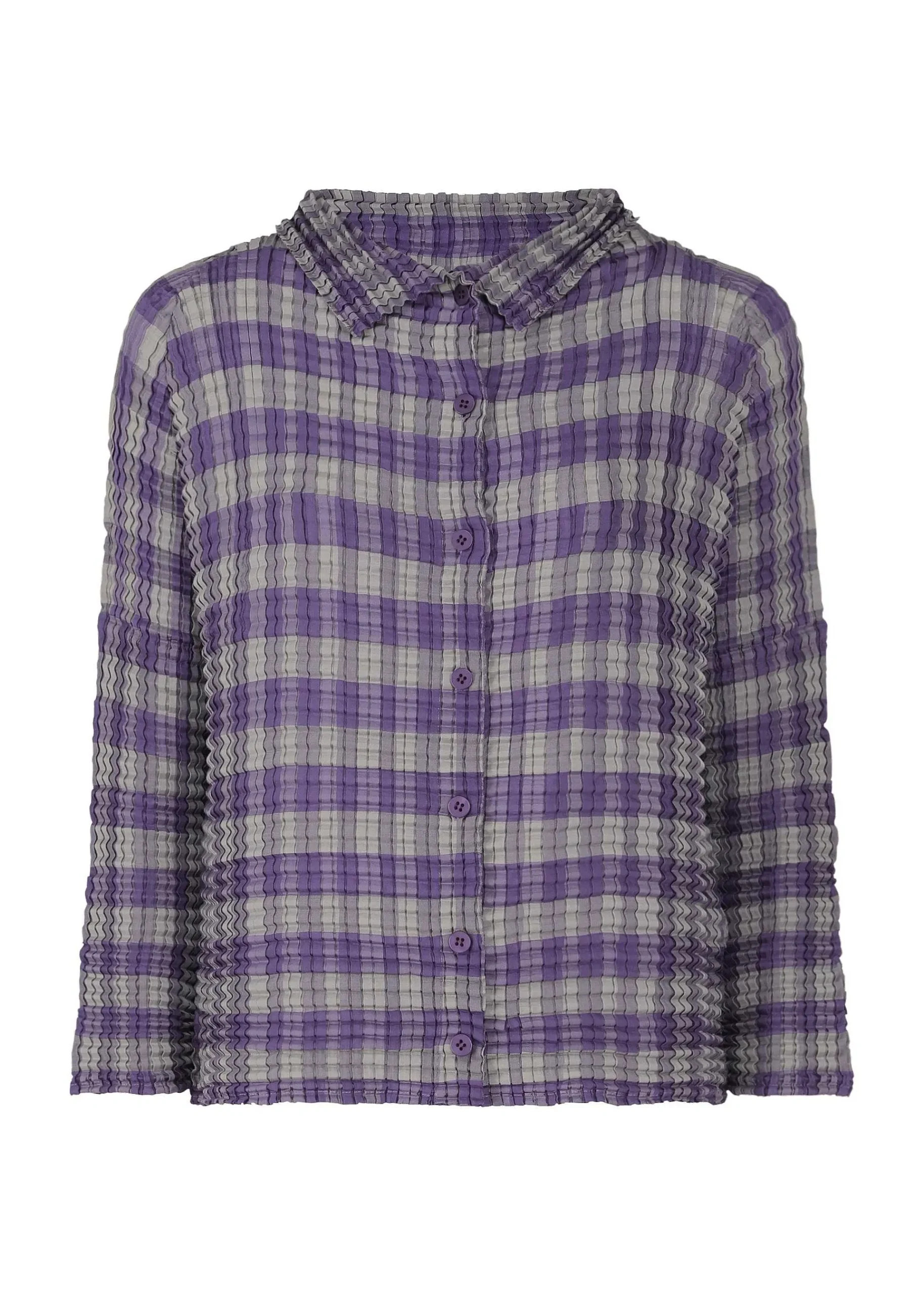ISSEY MIYAKE Gingham Check Pleats Shirt Fashion