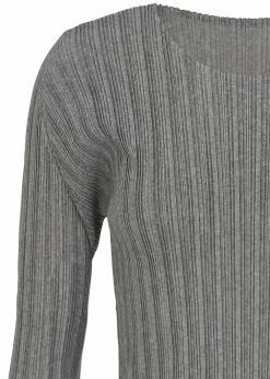 ISSEY MIYAKE Rib Pleats Basics Light Gray Clearance