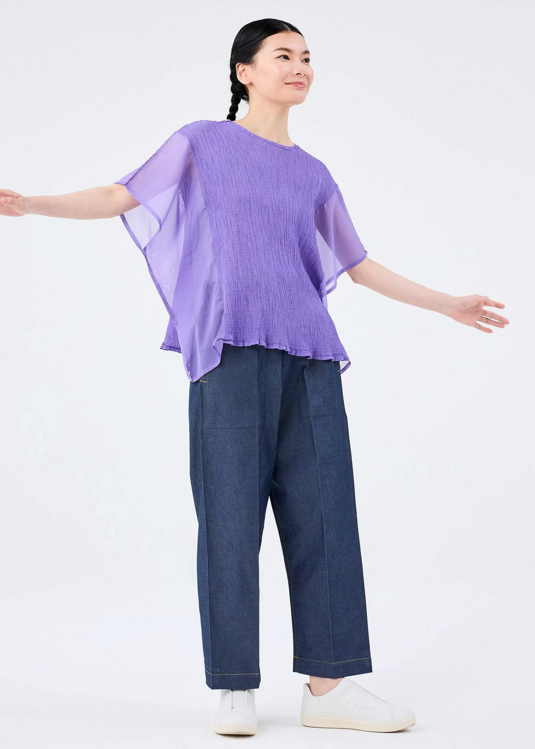 ISSEY MIYAKE Sheer See-Through Crepe Fashion